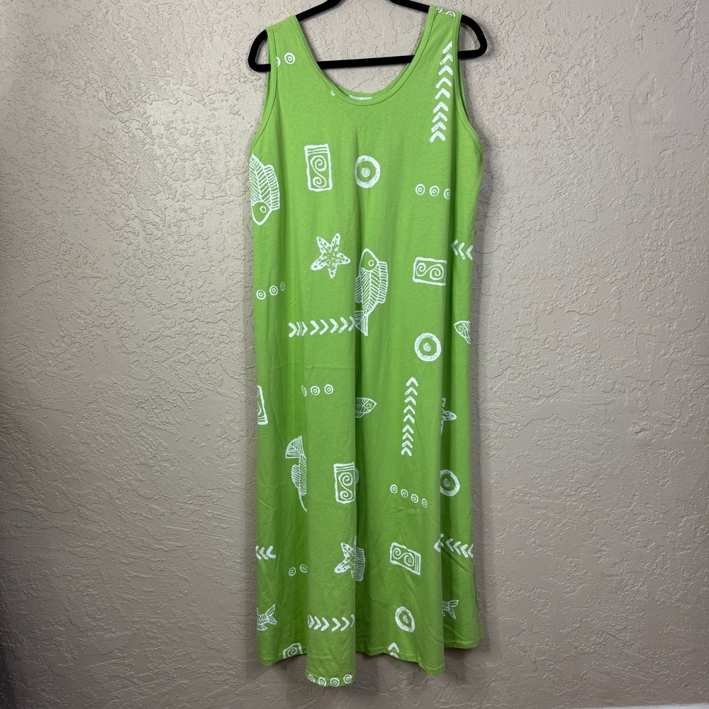 Vintage Jostar Sleeveless Boho Teeshirt Dress Size XL Lagenlook Coastal USA Made